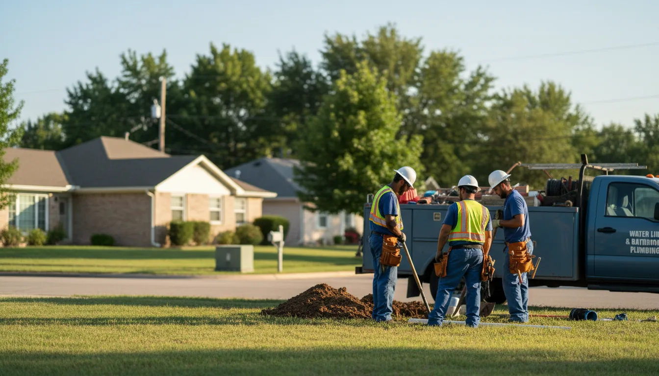 Residential water line and bathroom plumbing service in Mentone, TX